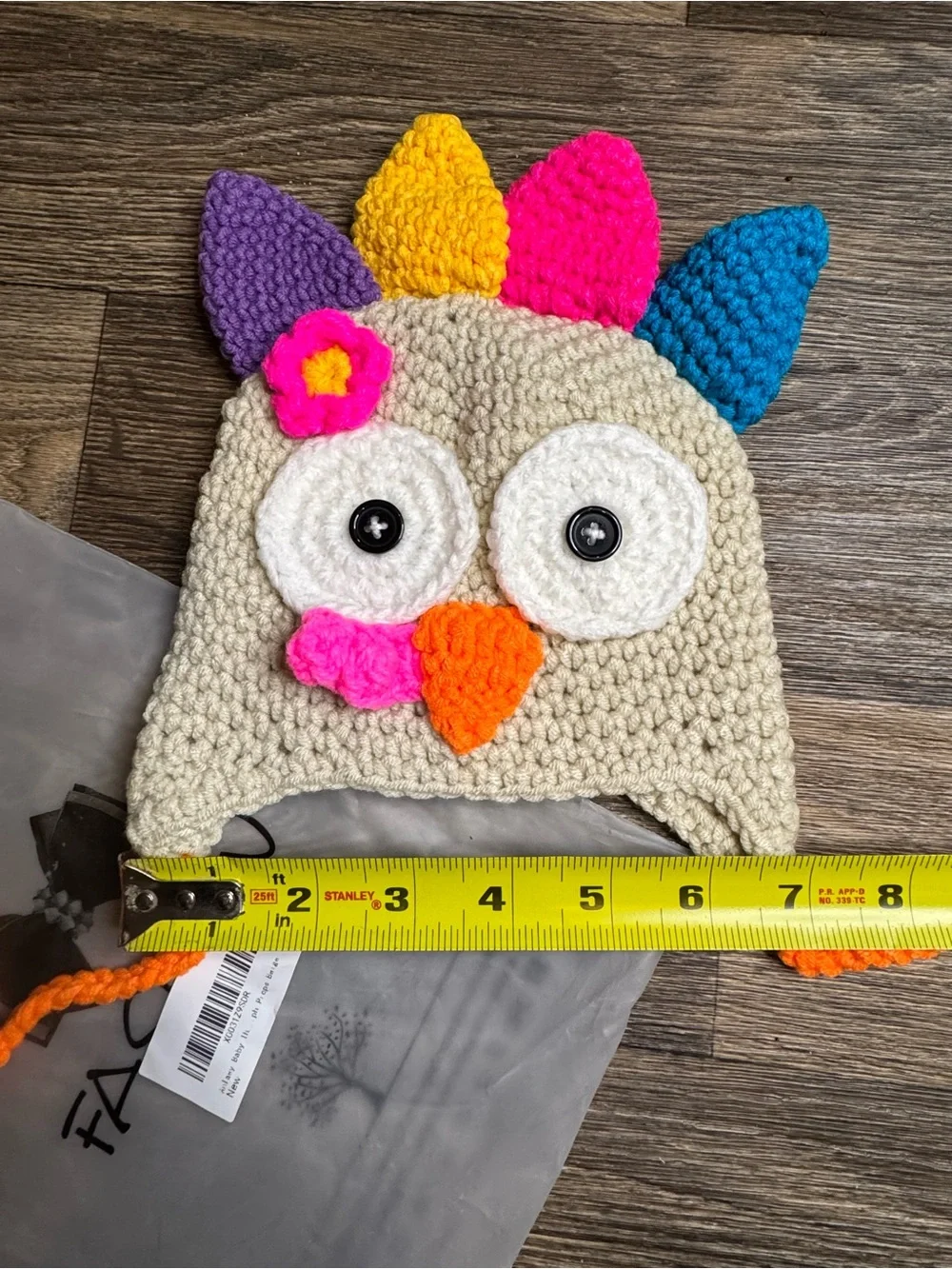 Kids Crochet Turkey Beanie Hat - Multicolor